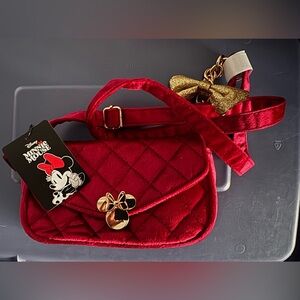 Disney Minnie Mouse red velvet crossbody purse